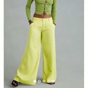 NEW Anthropologie Light Yellow Wide Leg Pants